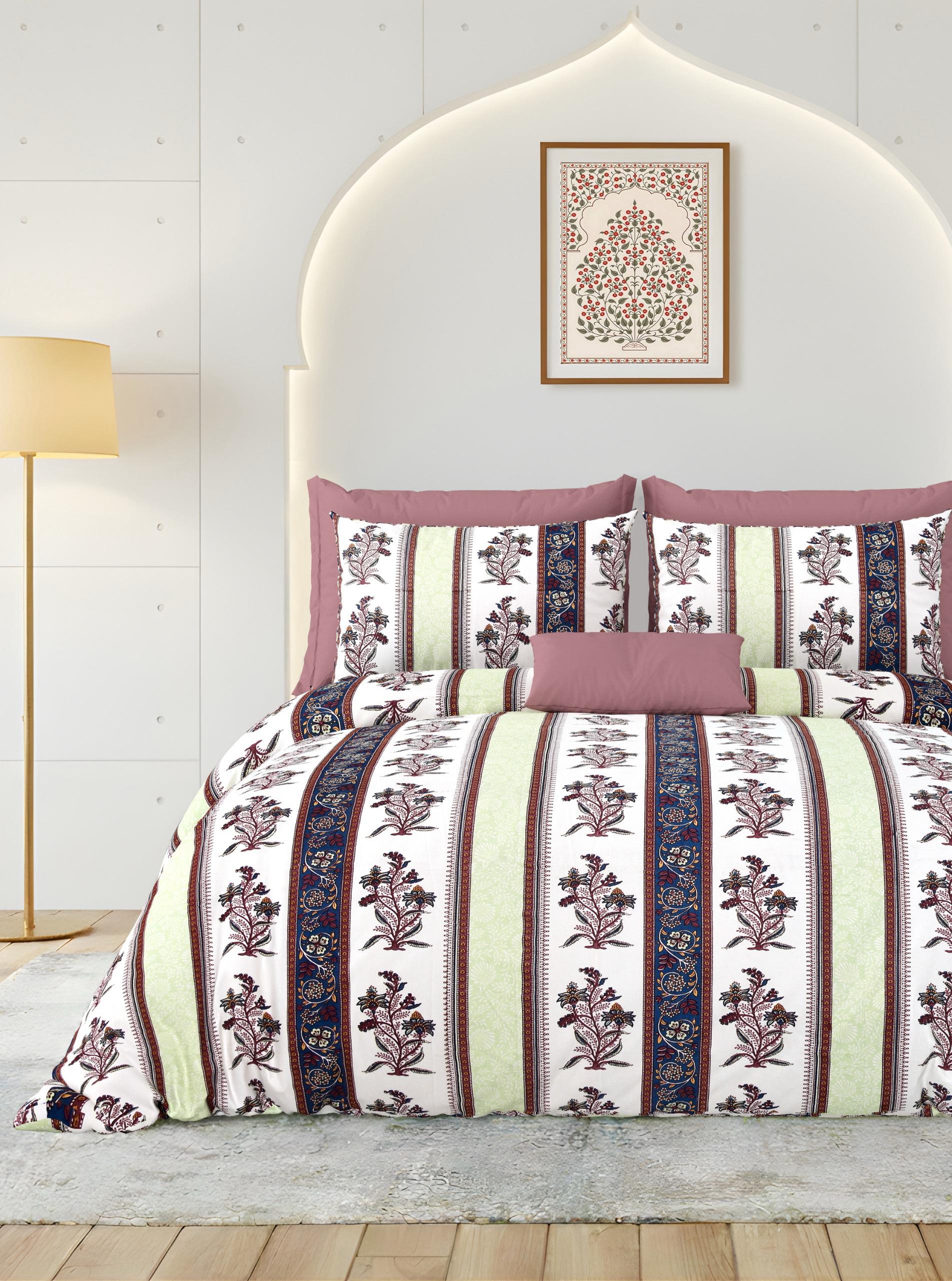Rainbow Royal Stripe Premium Cotton King Size Bedsheet Set