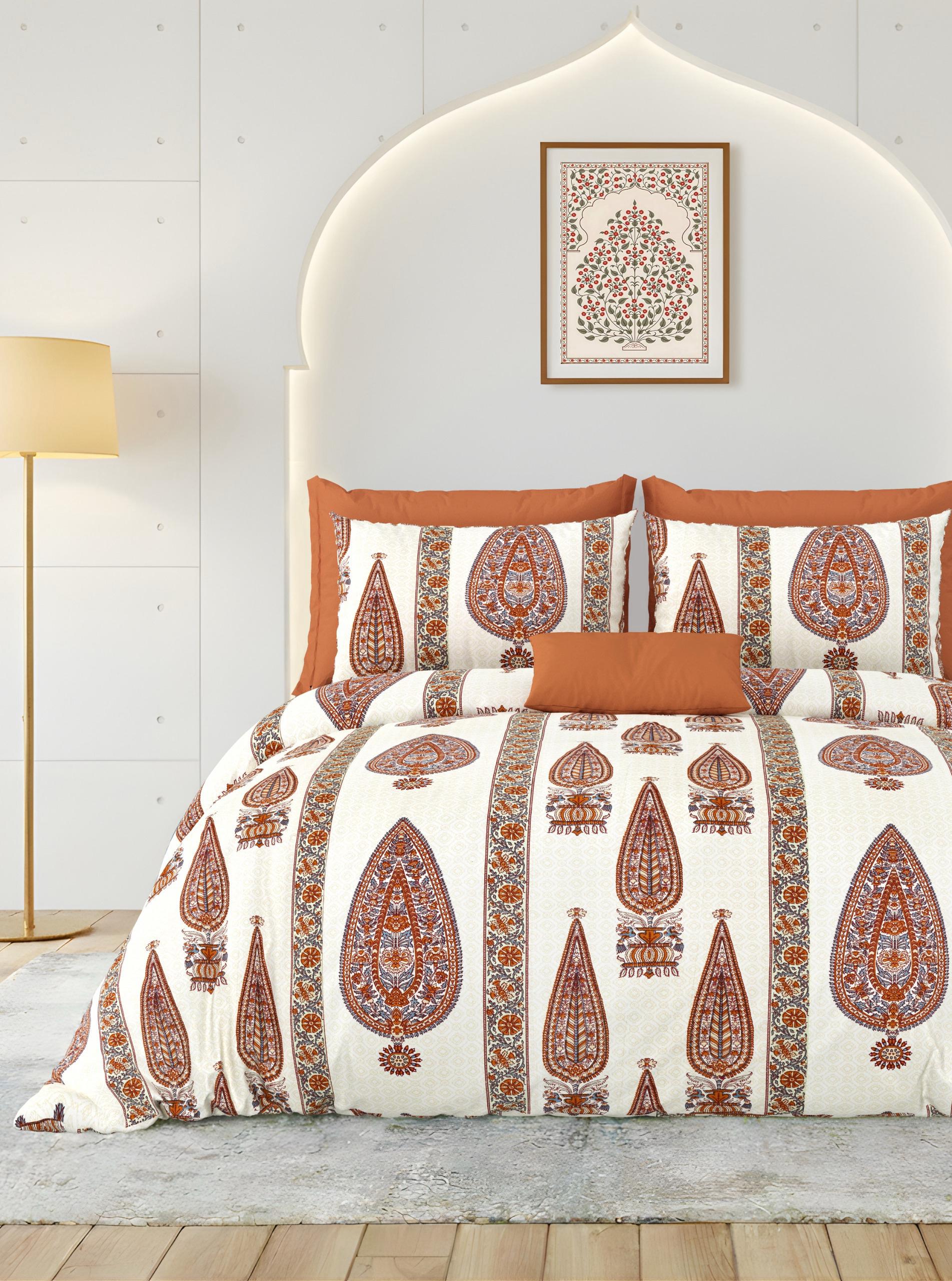 Rainbow Royal Paisley Premium Cotton King Size Bedsheet Set