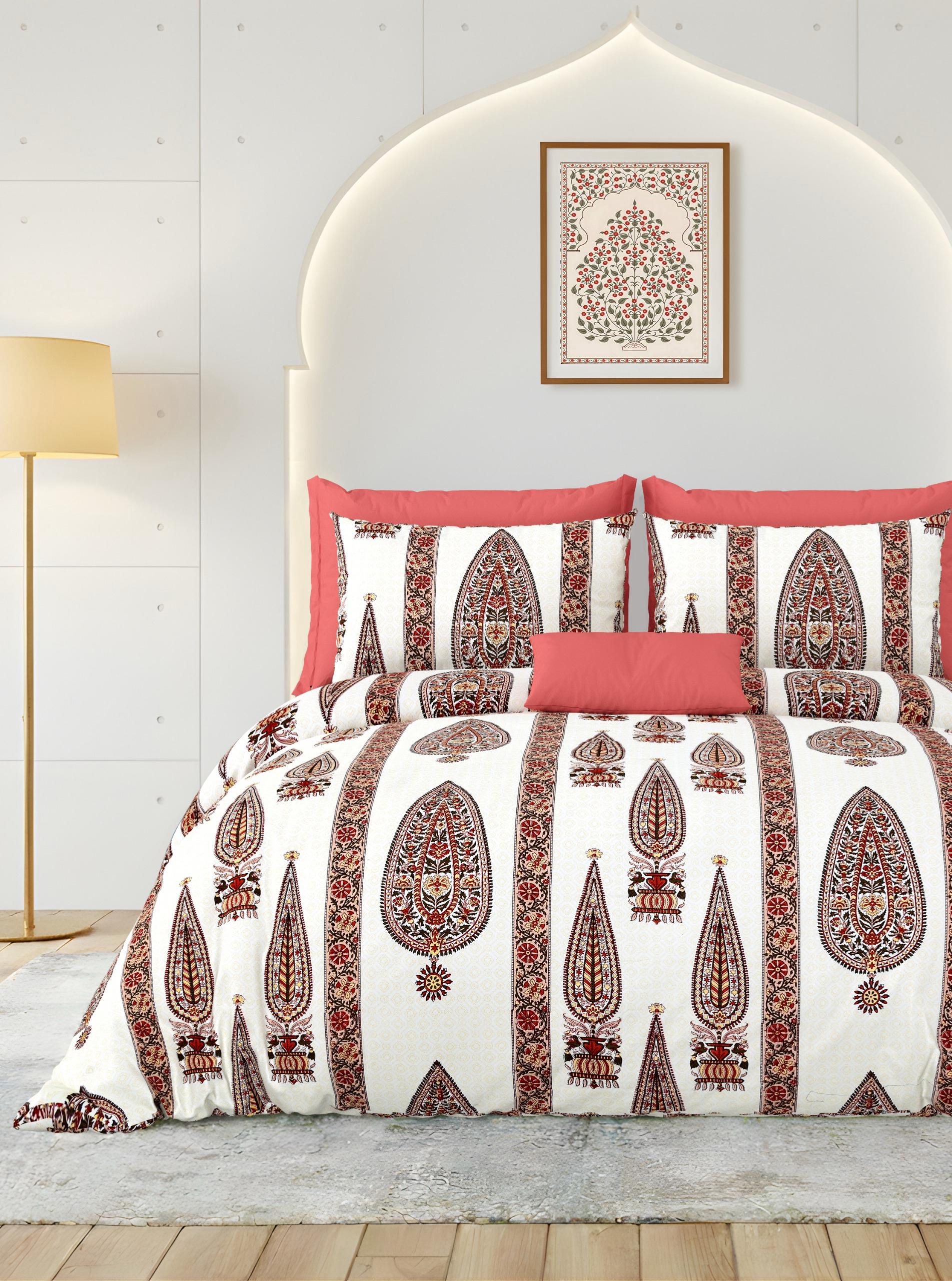 Rainbow Royal Paisley Premium Cotton King Size Bedsheet Set