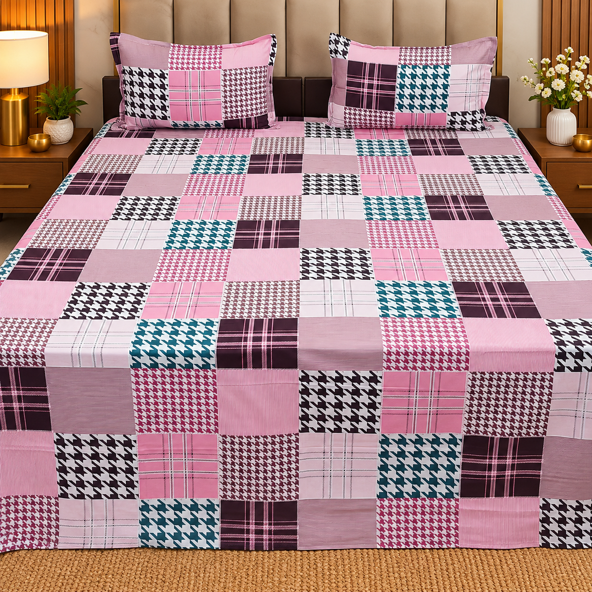Procian Premium Pure Cotton Printed King Size Bedsheet
