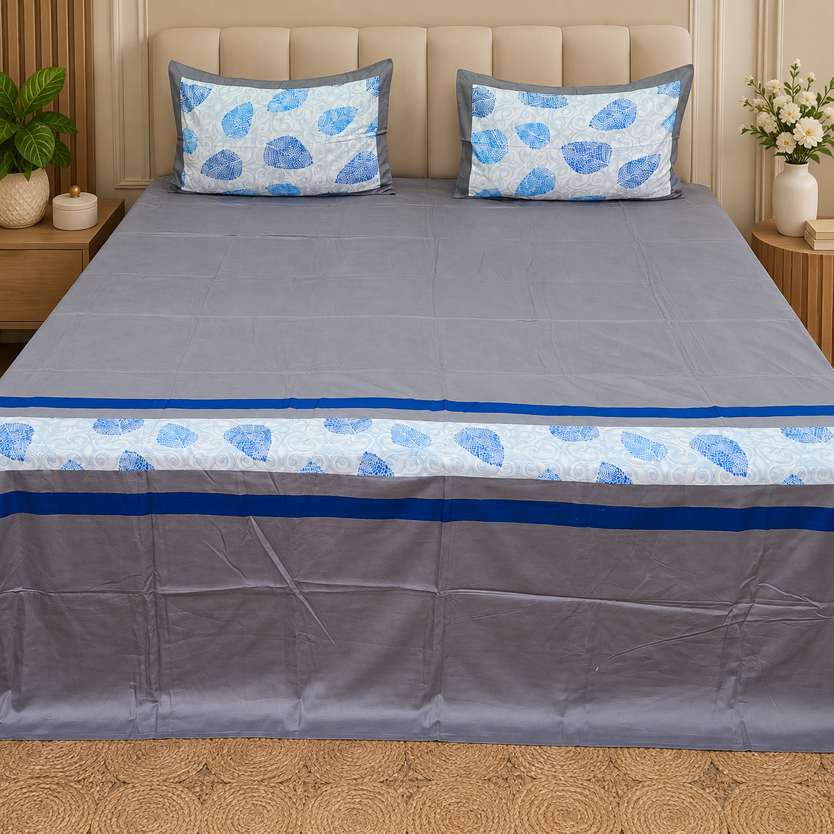 Fabby printed Mix & Match  pure cotton king size bedsheet