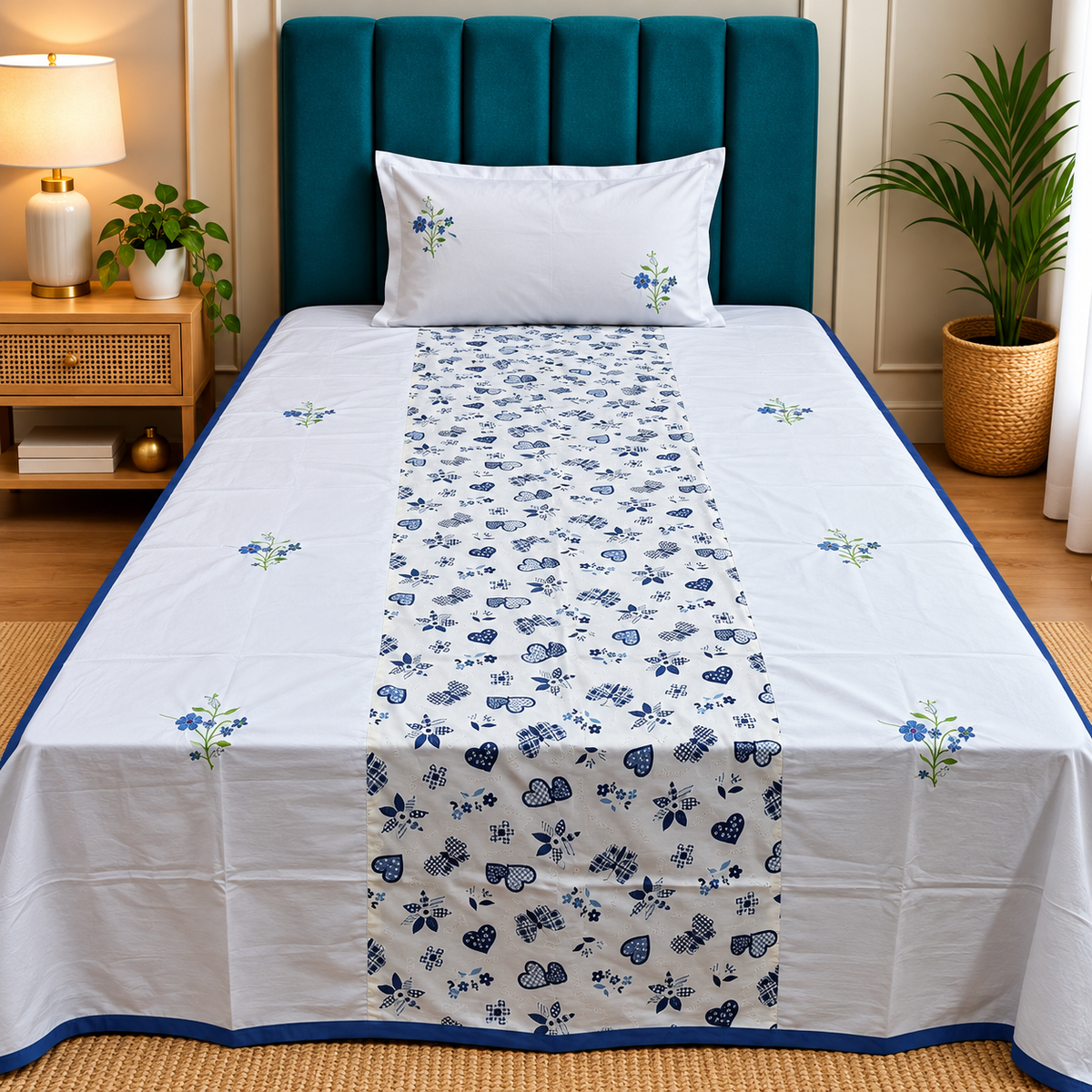 Heritage Weave Premium Single Bed Pure Cotton Embroidered AC Duvet Cover
