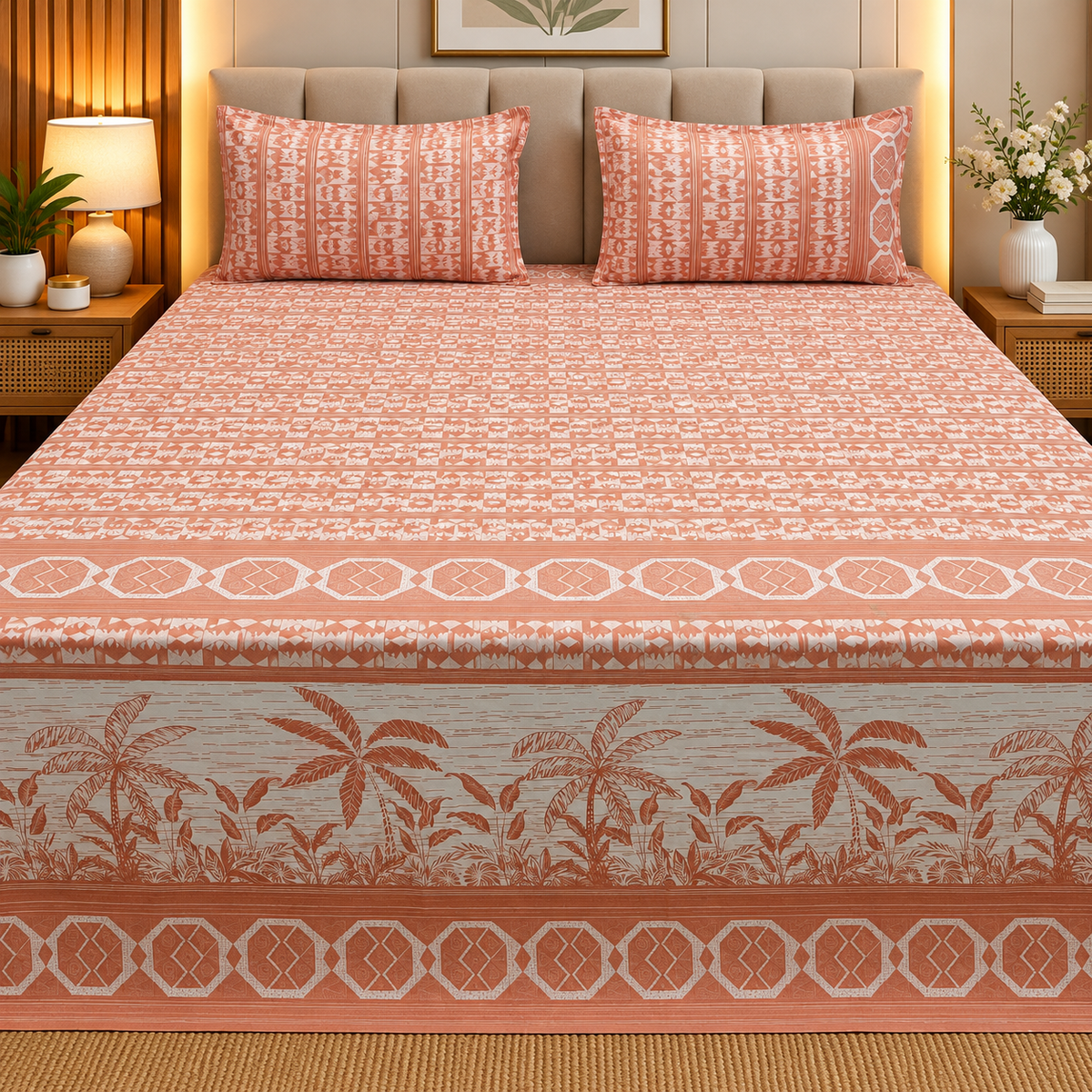 Premium Export Cotton King Size Printed Bedsheet