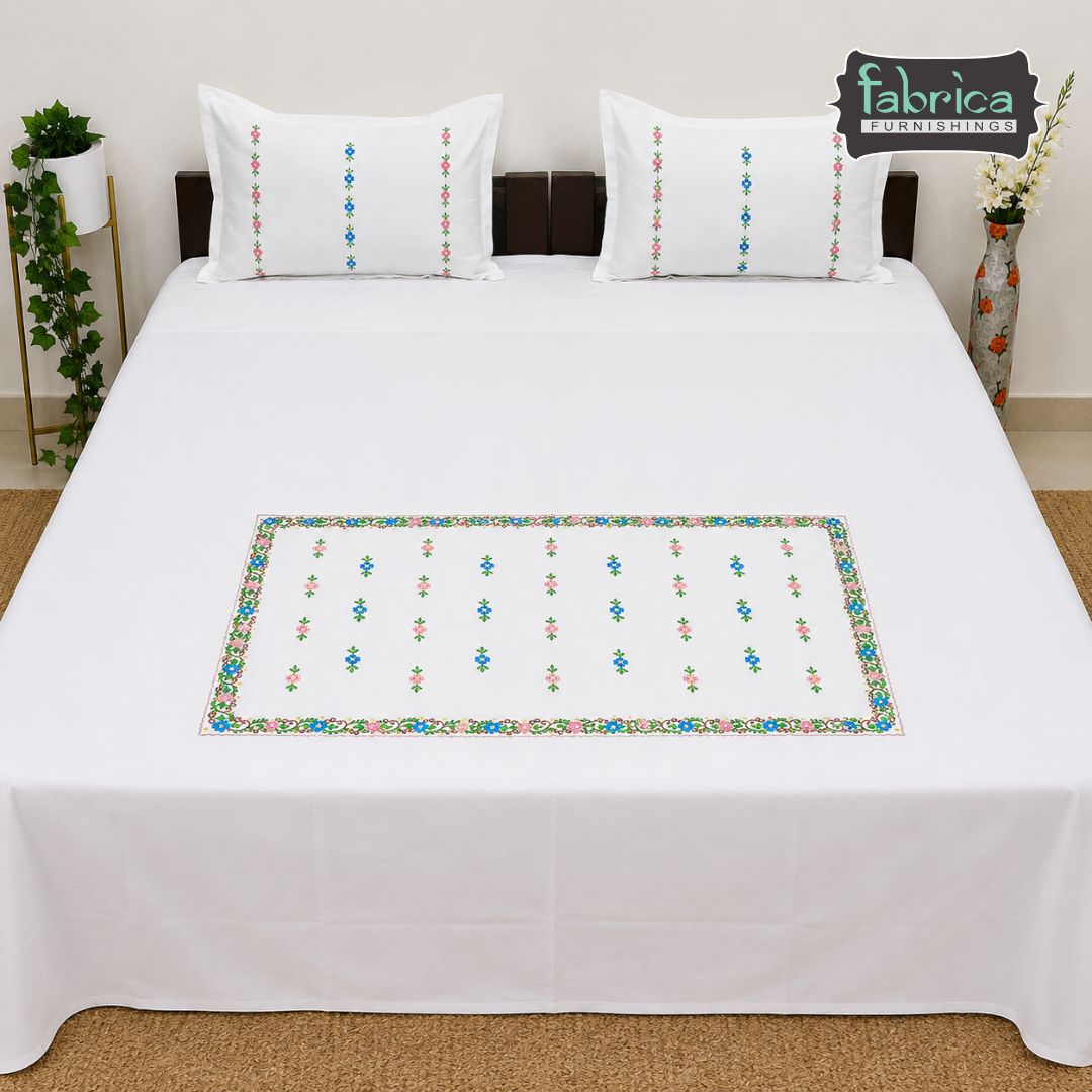 Fabby Royal Designer Embroider king Size Bed Sheets0