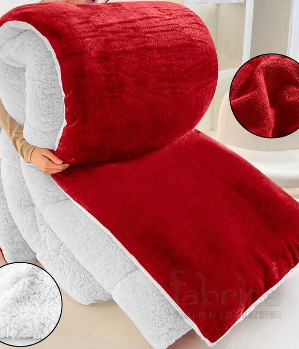 Cloudsoft Sherpa Double Bed Solid Color Blanket only