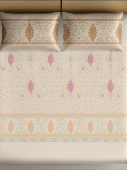 Artistiry of india printed premium cotton super king size bedsheet set