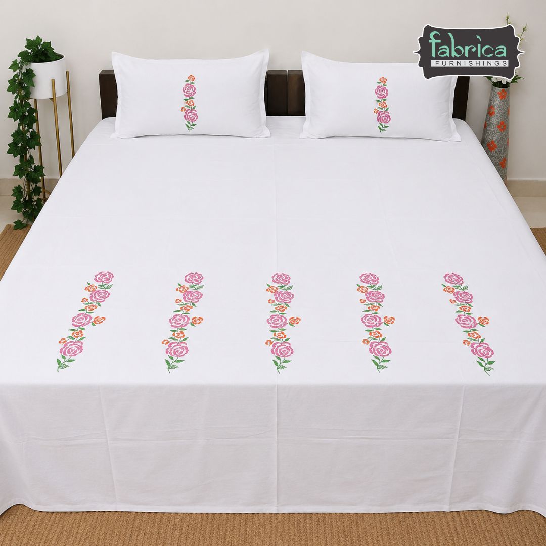 Decor Classic Embroider Cotton Designer King Size Bed Sheets