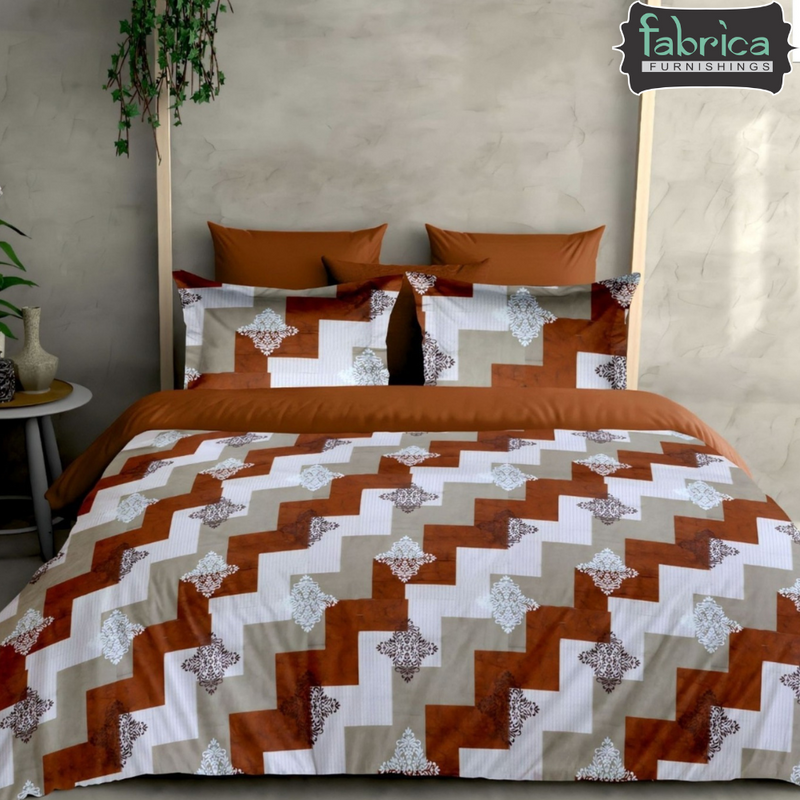 Fabby Decor Designer Print Cotton Double Bed Super King Size Bed Sheets