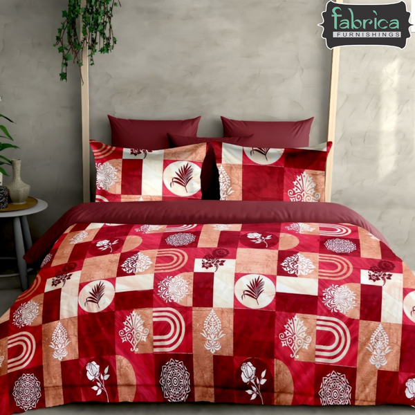 Fabby Decor Designer Print Cotton Double Bed Super King Size Bed Sheets