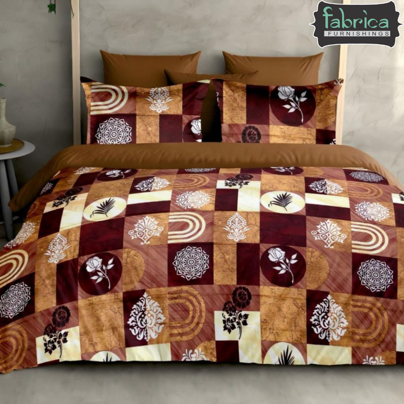 Fabby Decor Designer Print Cotton Double Bed Super King Size Bed Sheets