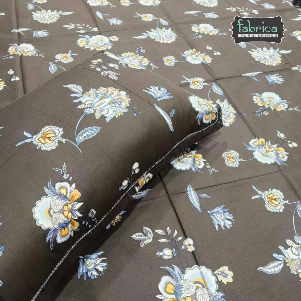 Hosta Printed Pure Cotton Single Bed Sheet