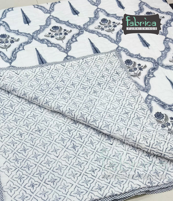 Rangoli Handblock Printed Pure Mul Cotton Reversible Quilts / Rajai
