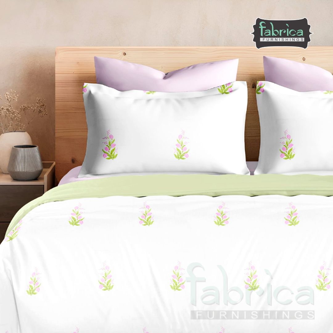 Nova Bloom Printed King Size Cotton Premium Bedsheet Set