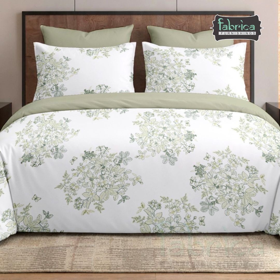 Boutique Sage Blossom Premium Cotton Bedsheet Set