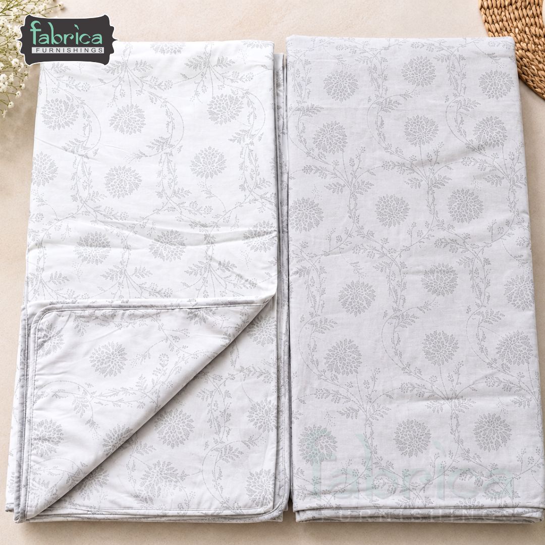 Gulzar Elegant Floral Printed 2 Piece Single Bed Dohar Set