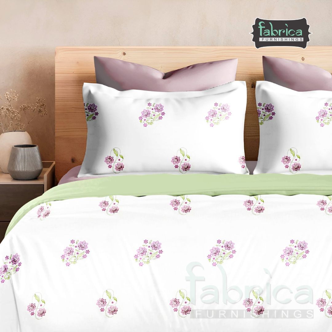 Nova Pink Blossom Printed King Size Premium Cotton Bedsheet