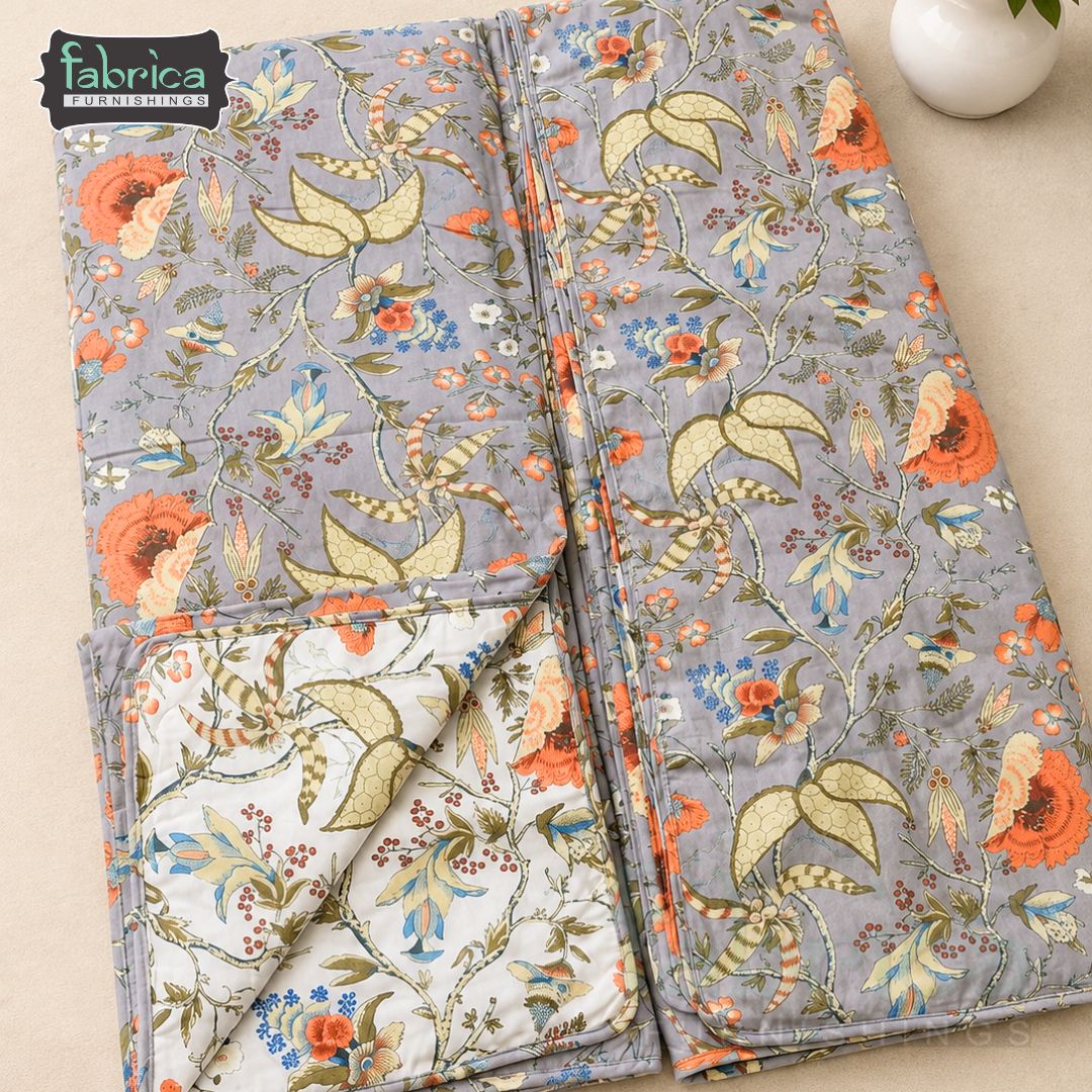 Gulzar Premium Floral Printed 2 Piece Single Bed Dohar Set