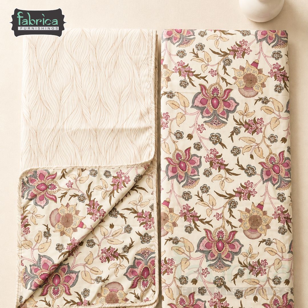 Gulzar Elegant Floral Printed 2 Piece Single Bed Dohar Set