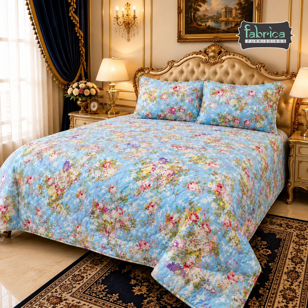Rang Mahal Floral Printed Double Bed Pure Mul Cotton AC Quilt