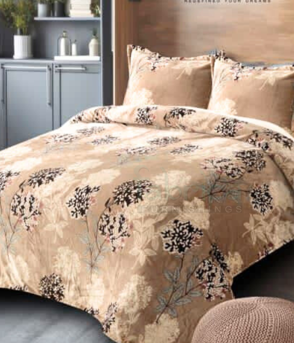 Cloudy Printed Premium  King Size Winter Bedsheet Set