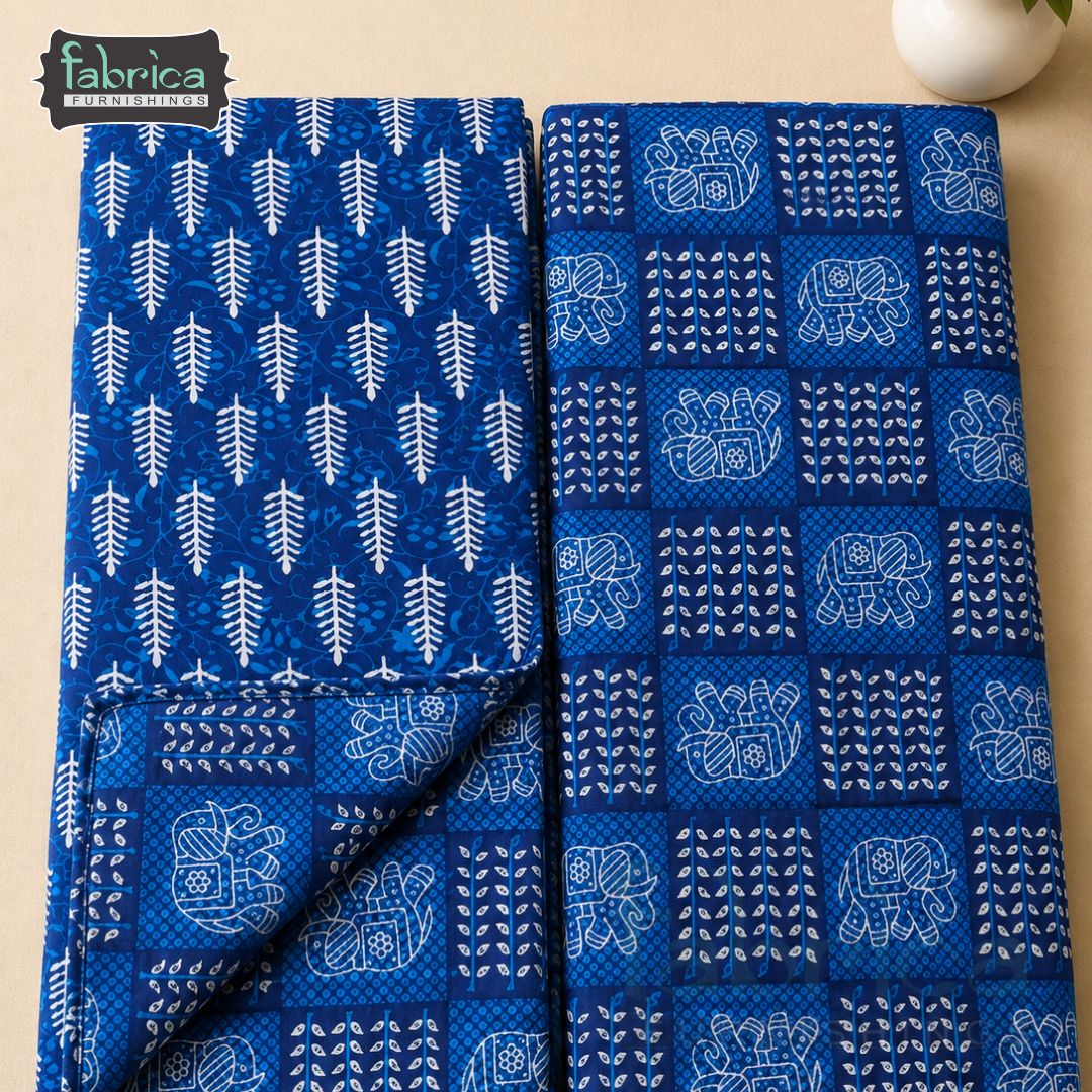 Gulzar Elegant Blue Printed 2 Piece Single Bed Dohar Set