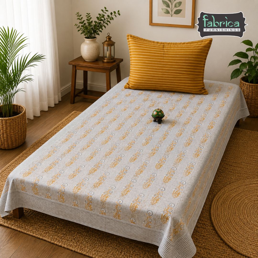 Rangbirangi Printed Single Bed Pure Cotton Bedsheet Set