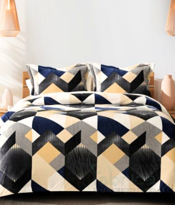 Cloudy Printed Premium  King Size Winter Bedsheet Set