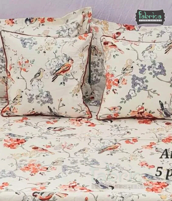 Anokhi Printed 5 pcs pure cotton King Size Bedsheet Set