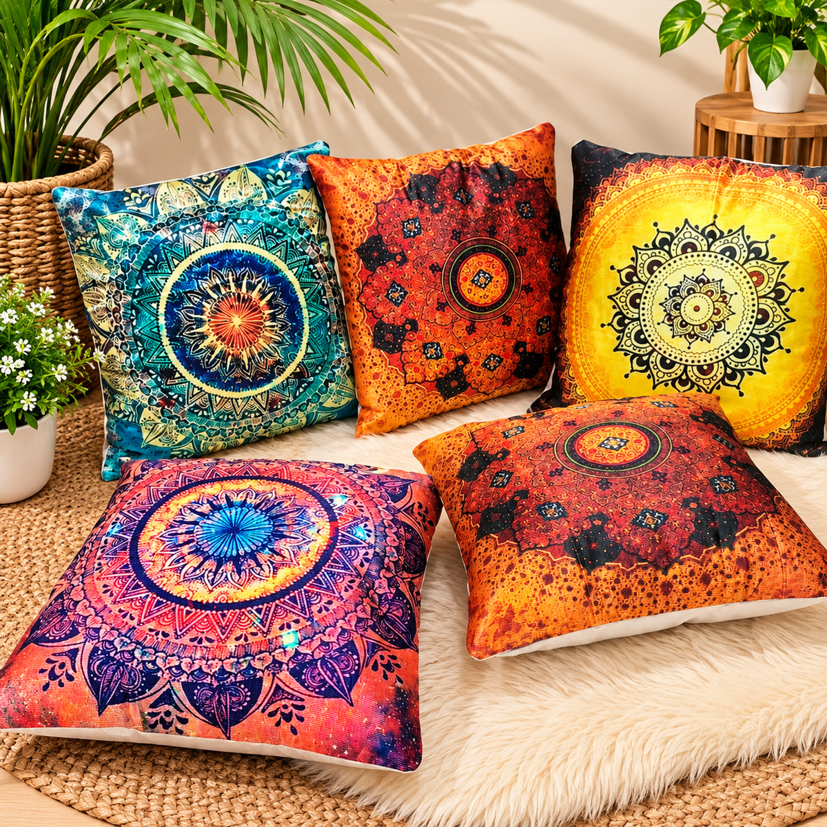 Anita's Royal Digital  Cushion Covers (SET OF 5).