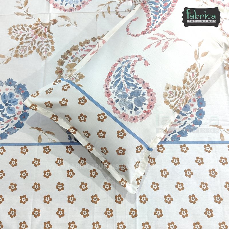 Fabby Decor Designer Print Cotton Double Bed Super King Size Bed Sheets