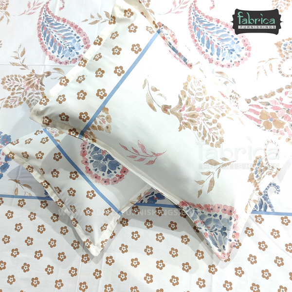 Fabby Decor Designer Print Cotton Double Bed Super King Size Bed Sheets