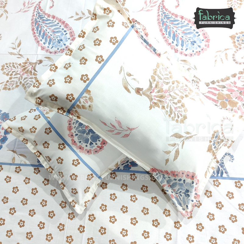 Fabby Decor Designer Print Cotton Double Bed Super King Size Bed Sheets