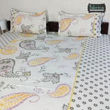 Fabby Decor Designer Print Cotton Double Bed Super King Size Bed Sheets