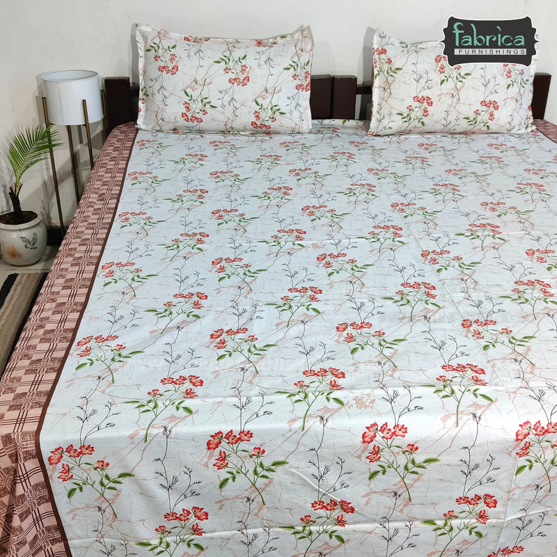 Fabby Decor Designer Print Cotton Double Bed Super King Size Bed Sheets