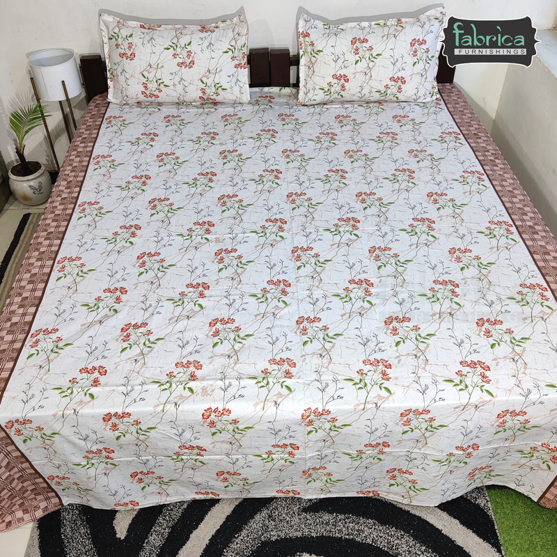 Fabby Decor Designer Print Cotton Double Bed Super King Size Bed Sheets