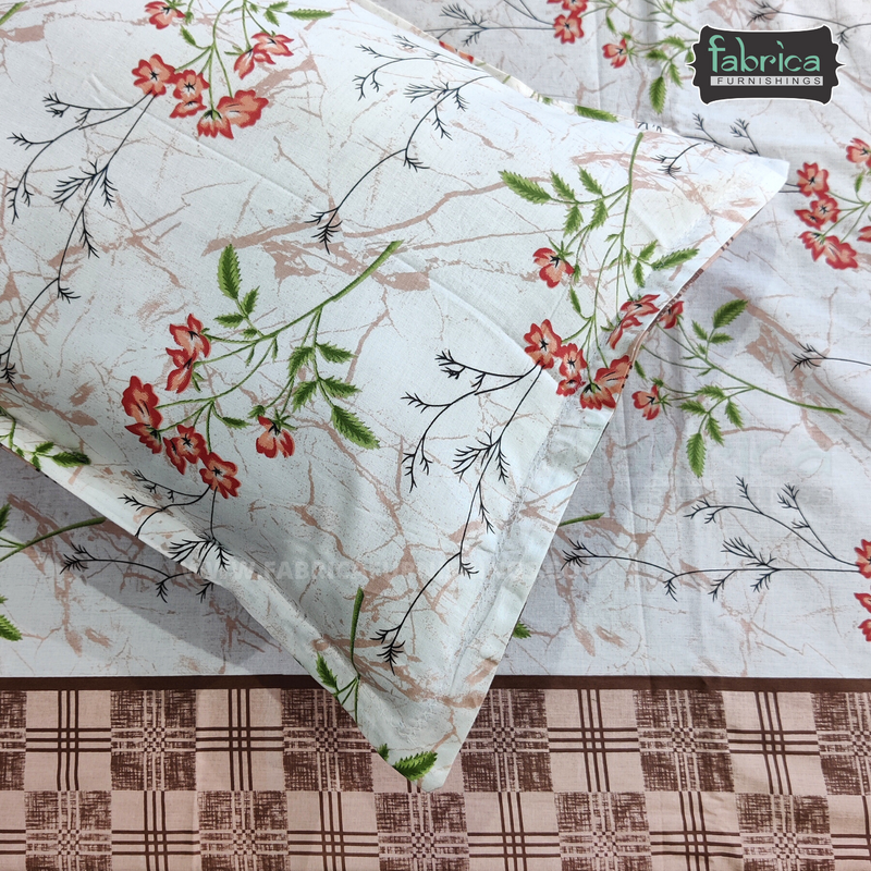 Fabby Decor Designer Print Cotton Double Bed Super King Size Bed Sheets