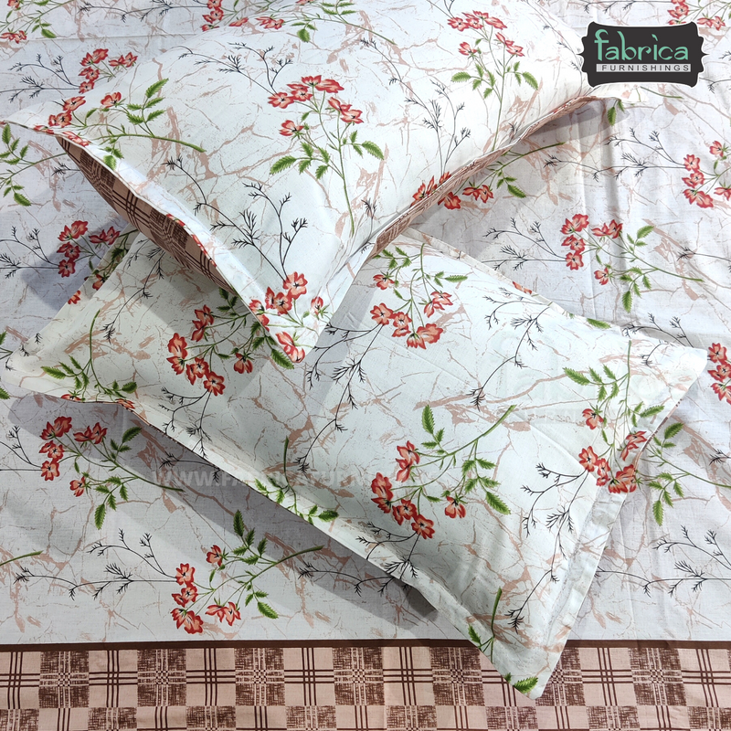 Fabby Decor Designer Print Cotton Double Bed Super King Size Bed Sheets