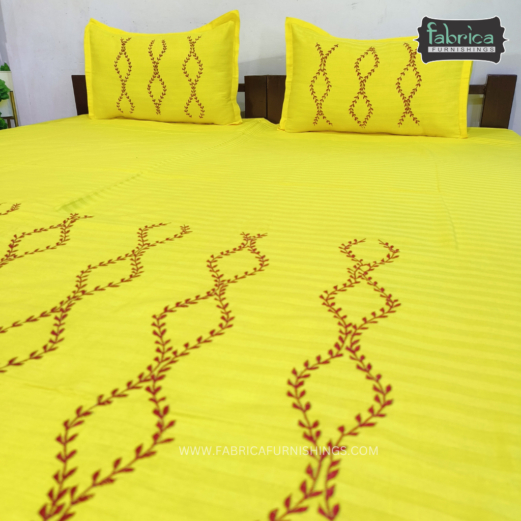 Decor classic Embroidery Kingsize Cotton Designer Bedsheet