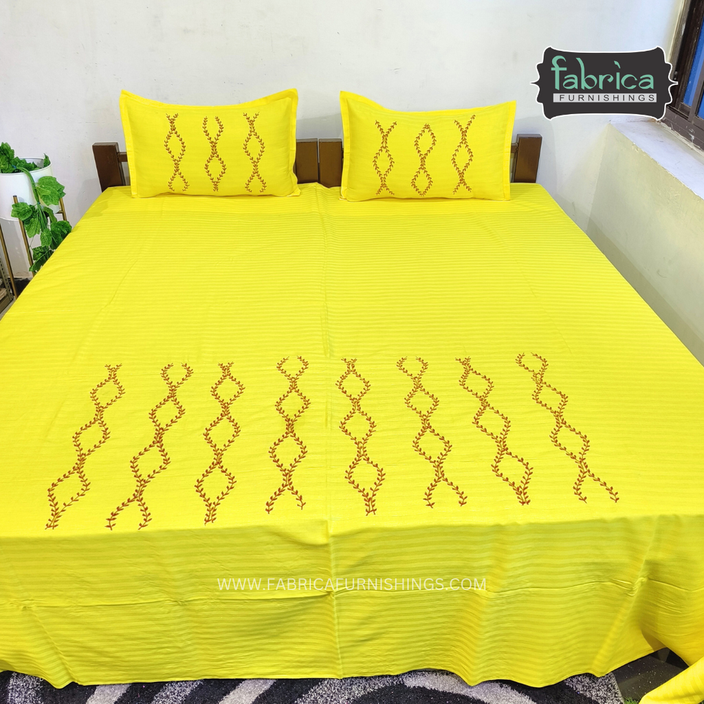 Decor classic Embroidery Kingsize Cotton Designer Bedsheet