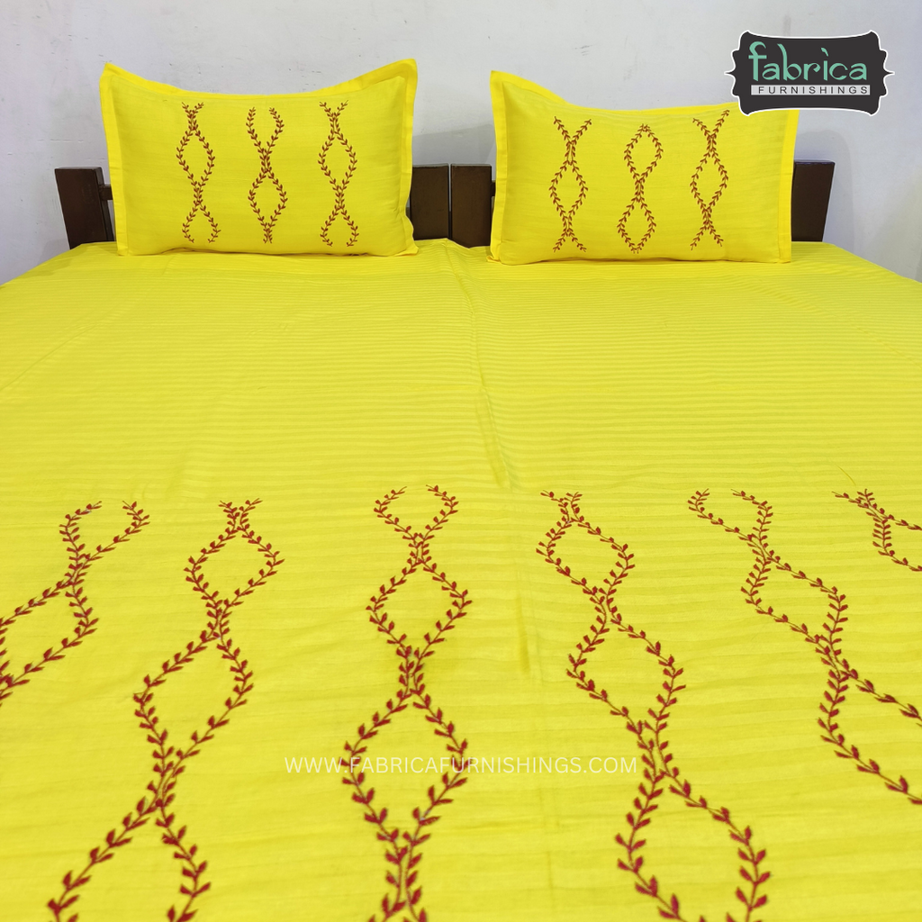 Decor classic Embroidery Kingsize Cotton Designer Bedsheet