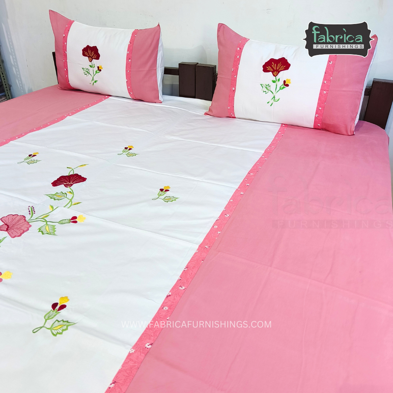 Fabby Royal Designer kingsize Embroidery Bedsheet