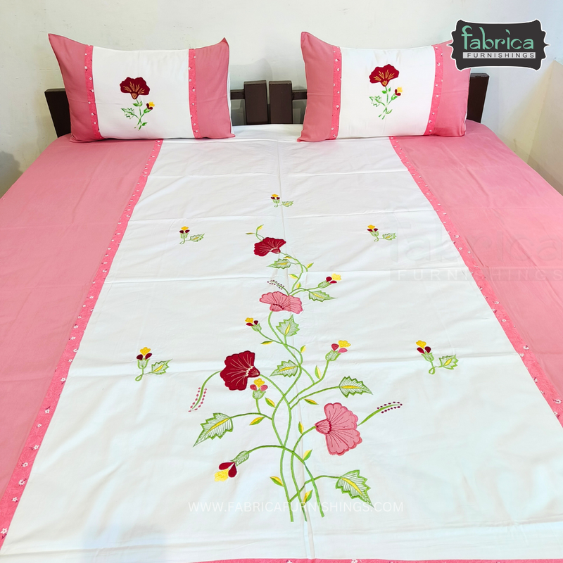Fabby Royal Designer kingsize Embroidery Bedsheet