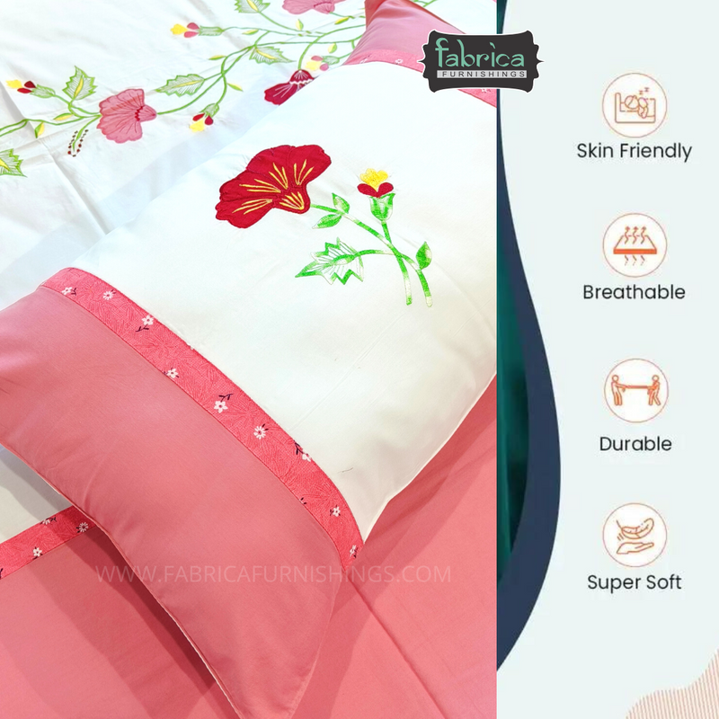 Fabby Royal Designer kingsize Embroidery Bedsheet