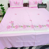 Decor Designer Embroidered Lacework Kingsize Bedsheet