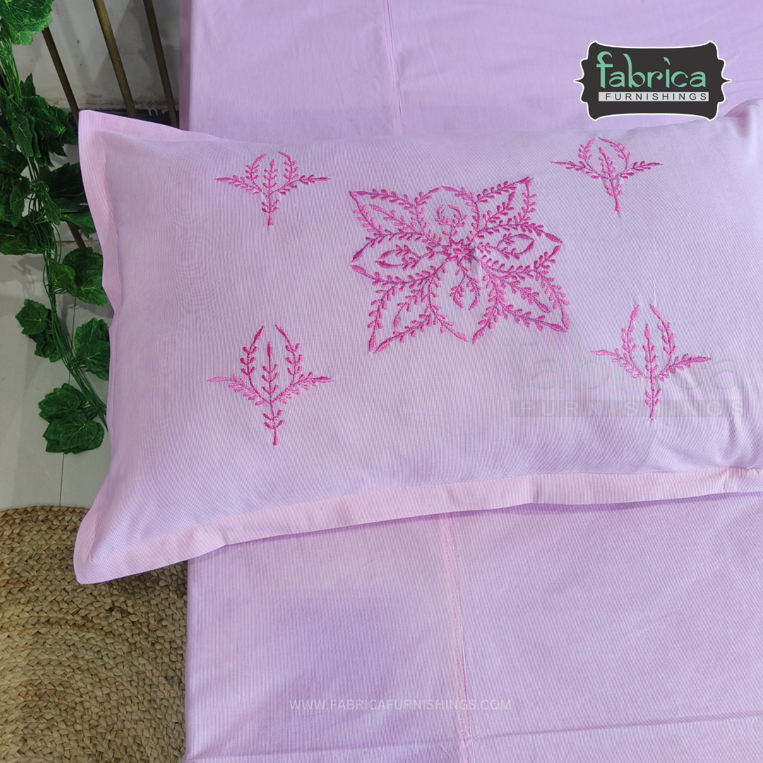 Fabby Cotton Embroidery Double Bed King size Bedsheet