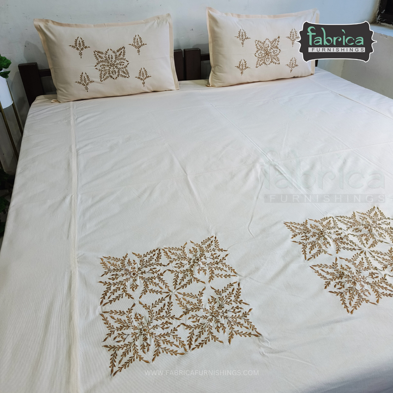 Fabby Cotton Embroider Double Bed King size Bedsheet