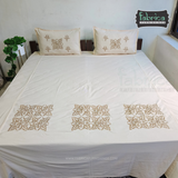 Fabby Cotton Embroider Double Bed King size Bedsheet