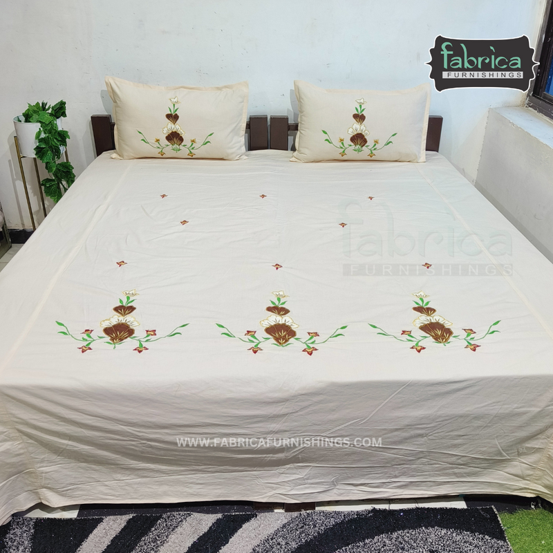 Decor Classic Embroidery Cotton Designer King Size Bed Sheets