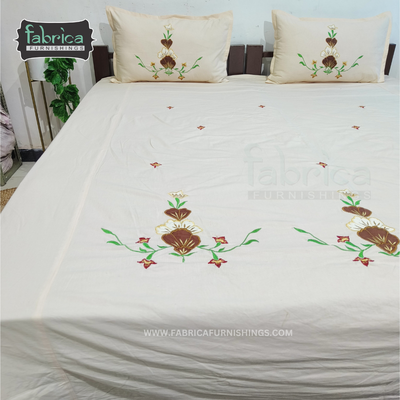 Decor Classic Embroidery Cotton Designer King Size Bed Sheets
