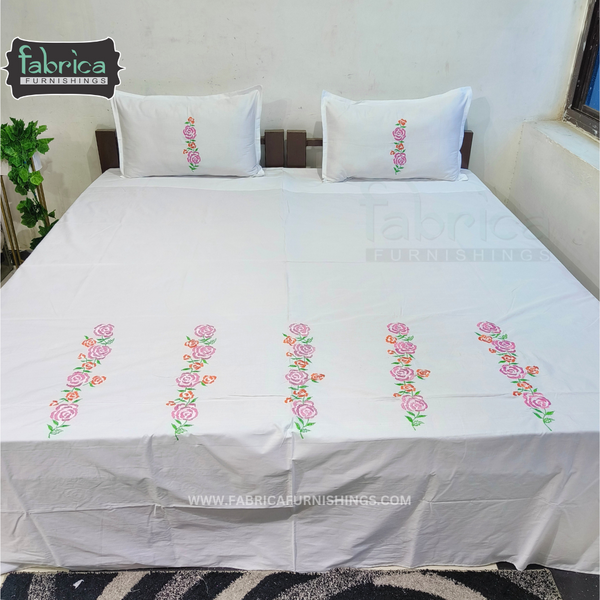 Decor Classic Embroider Cotton Designer King Size Bed Sheets